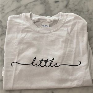 Sorority “LITTLE” white t-shirt